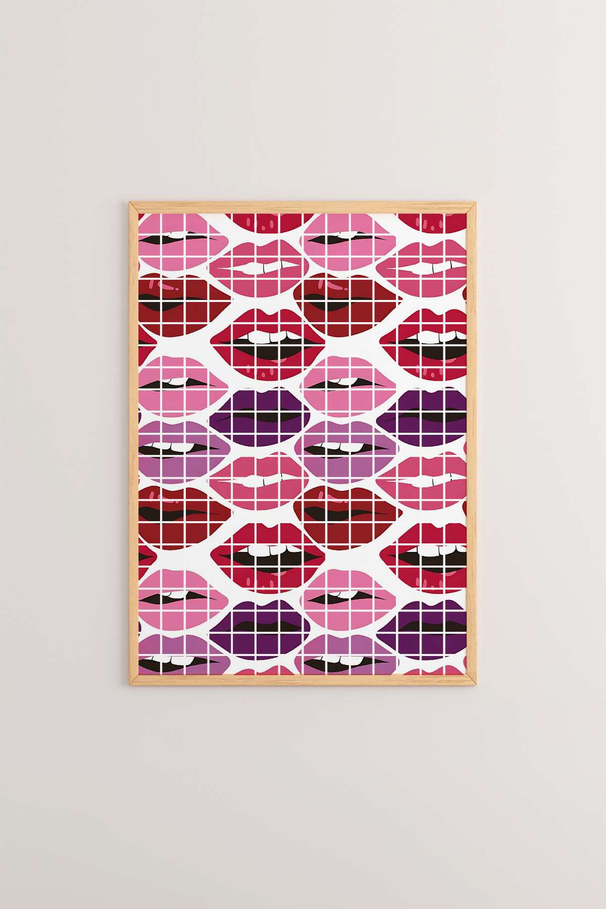 Quadro Decorativo Multicolor em Madeira Maciça - Arte Digital Emoldurada 33x48cm