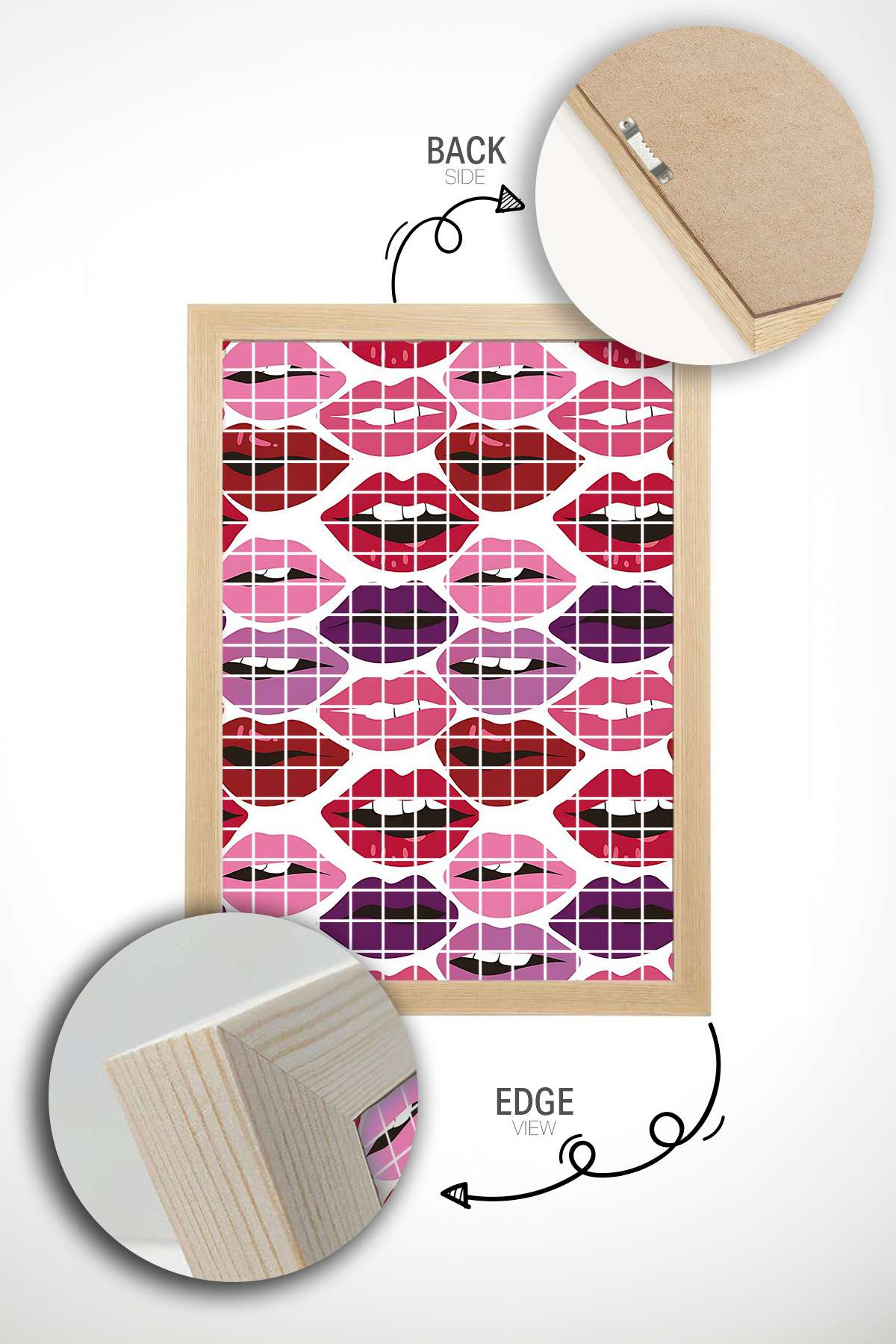 Quadro Decorativo Multicolor em Madeira Maciça - Arte Digital Emoldurada 33x48cm