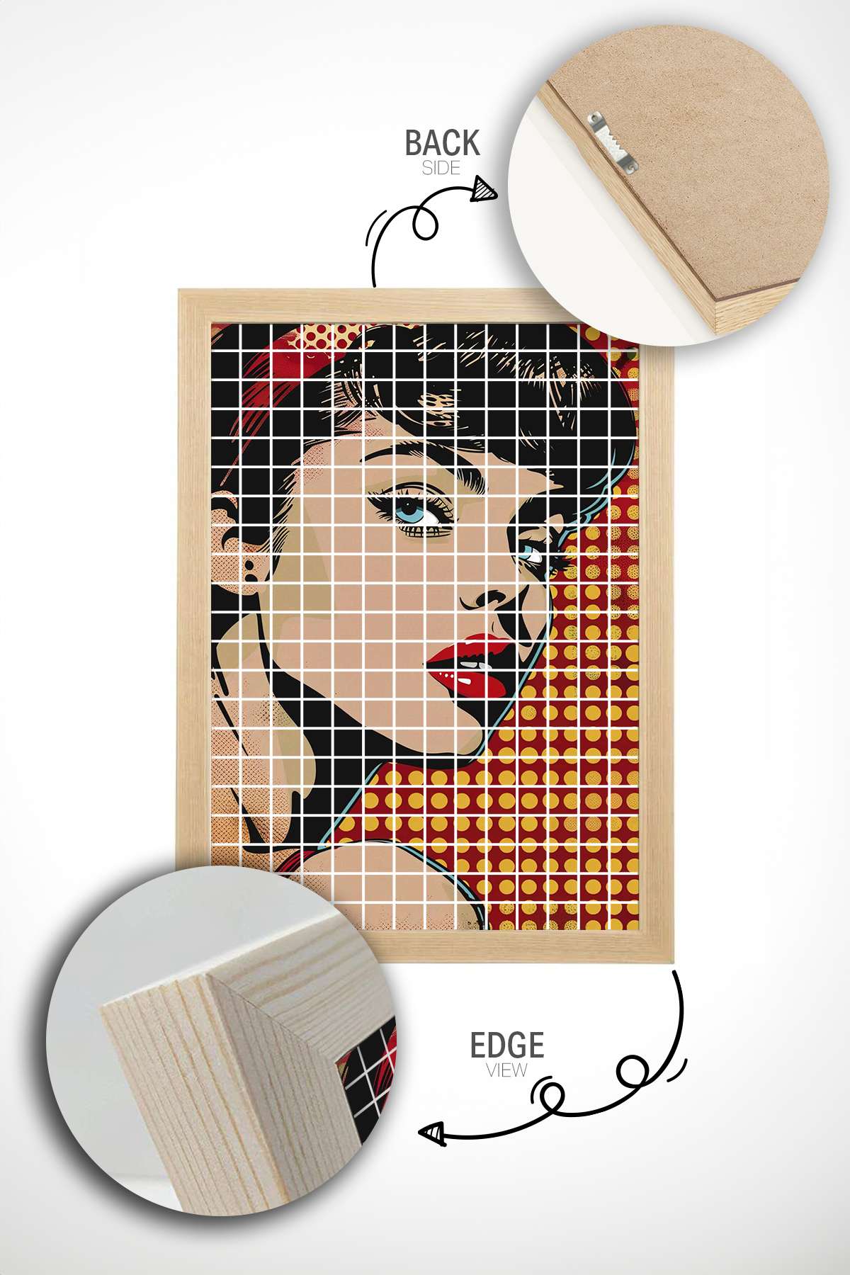 Quadro Decorativo Multicolor em Madeira Maciça - Impressão Digital Premium 33x48cm