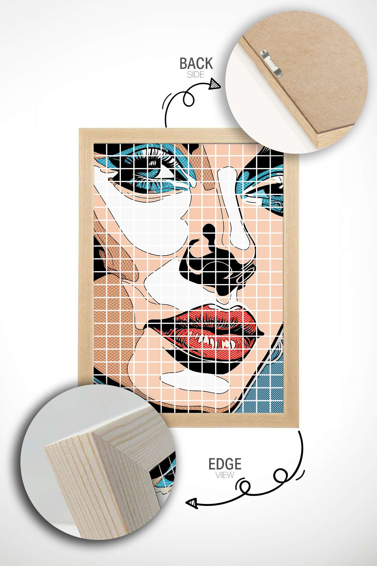 Quadro Decorativo Multicolor em Madeira Maciça - Impressão Digital Premium 33x48cm