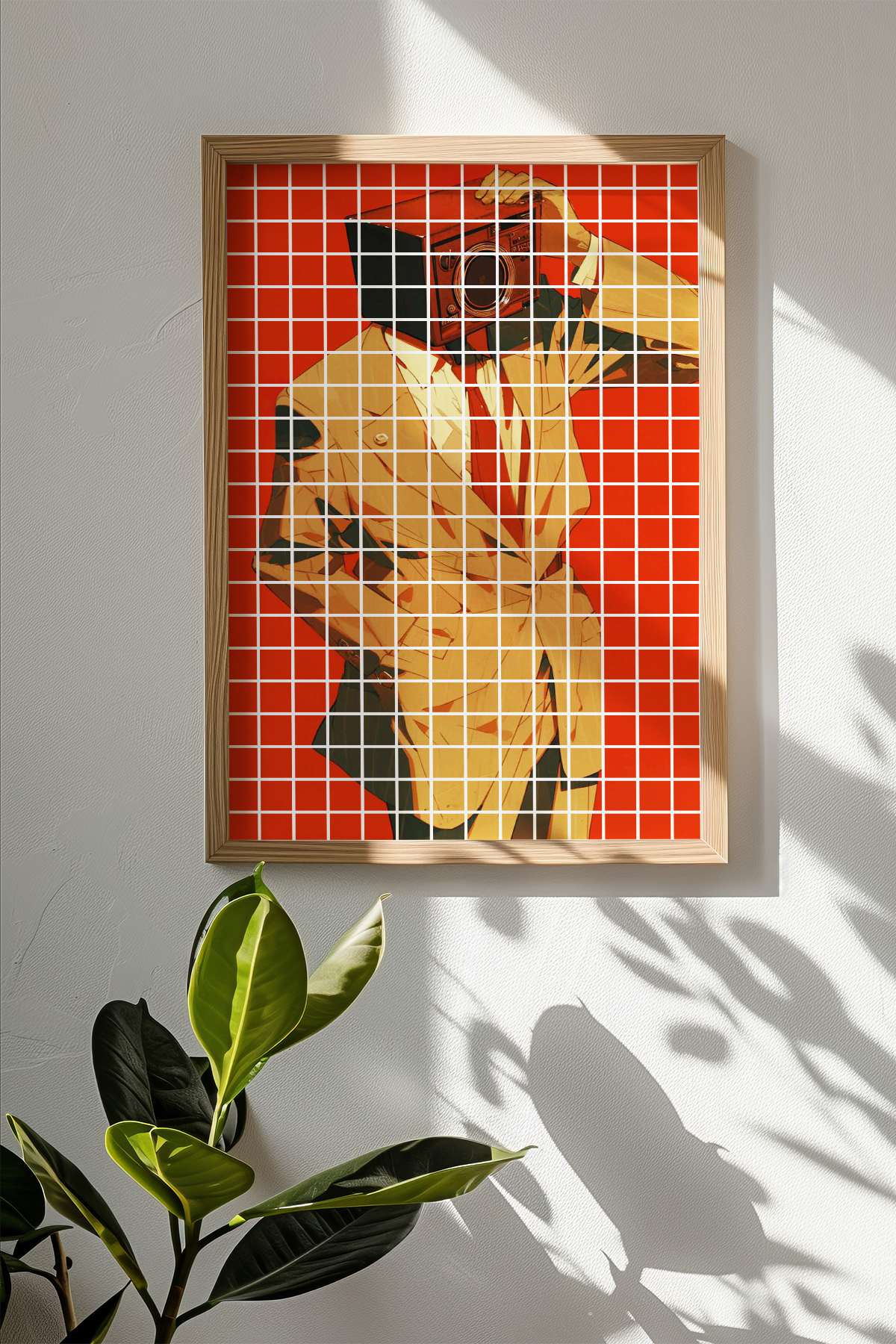 Quadro Decorativo Multicolor em Madeira Maciça - Arte Digital Emoldurada 33x48cm