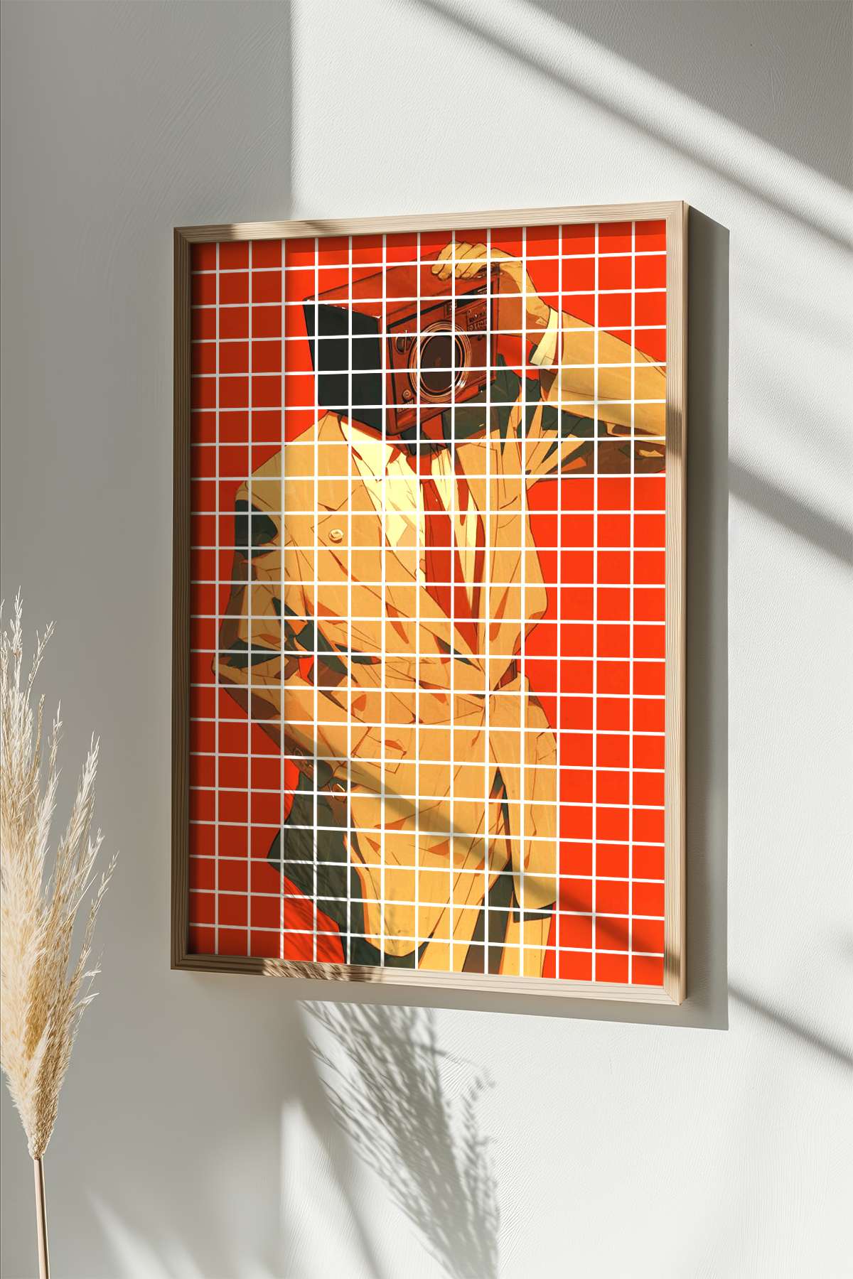 Quadro Decorativo Multicolor em Madeira Maciça - Arte Digital Emoldurada 33x48cm