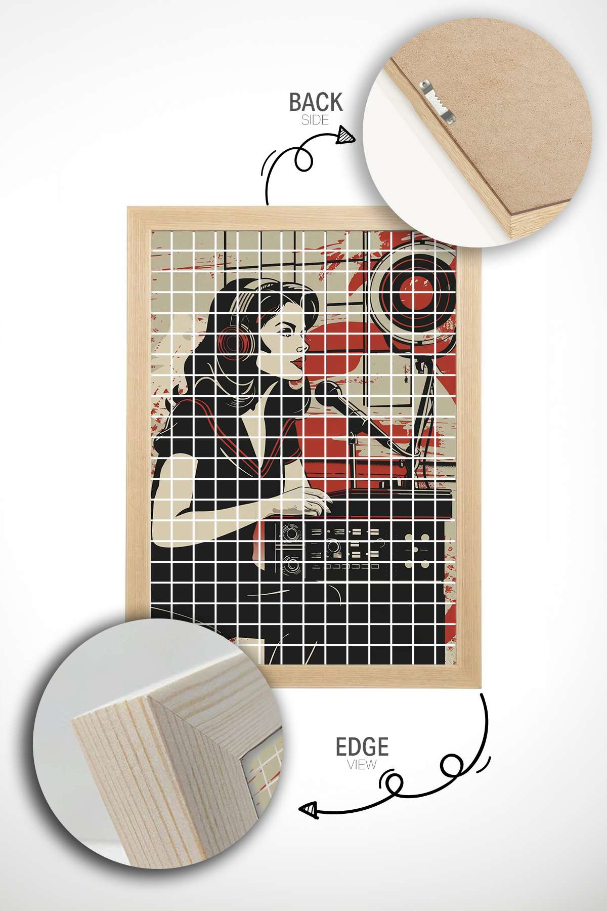 Quadro Decorativo Multicolor em Madeira Maciça - Impressão Digital Premium 33x48cm