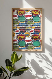 Quadro Decorativo Multicolor em Madeira Maciça - Impressão Digital Premium 33x48cm