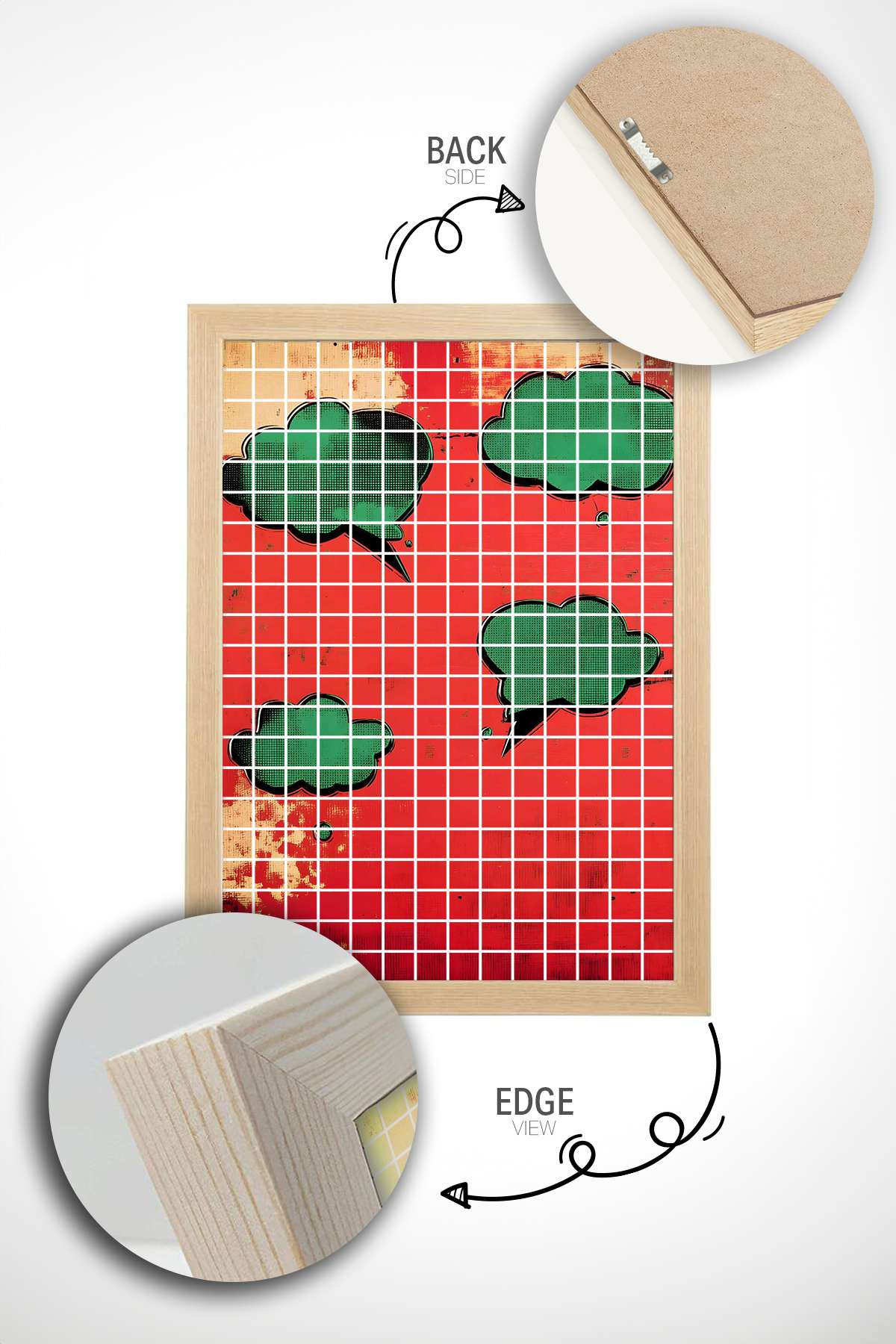 Quadro Decorativo Multicolor em Madeira Maciça - Impressão Digital Premium 33x48cm