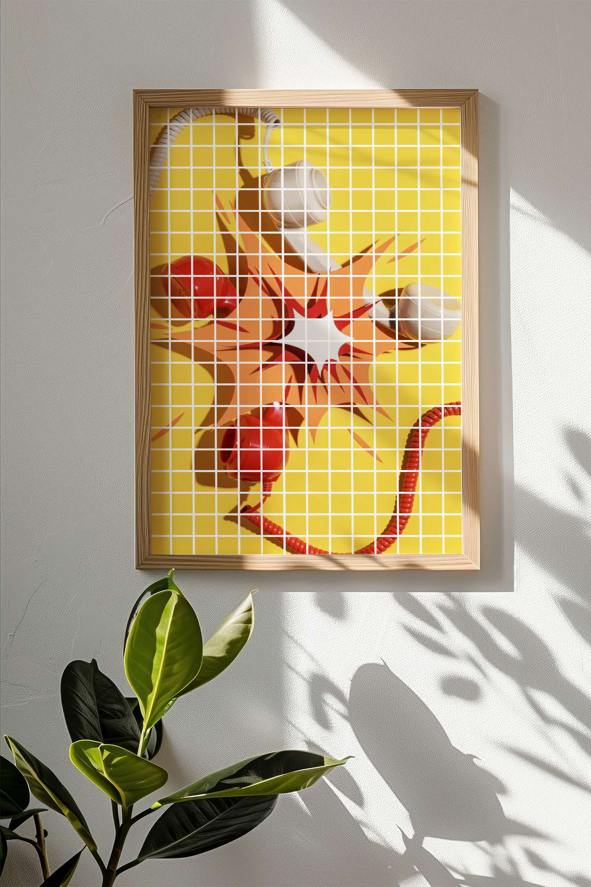 Quadro Decorativo Multicolor em Madeira Maciça - Arte Digital Emoldurada 33x48cm