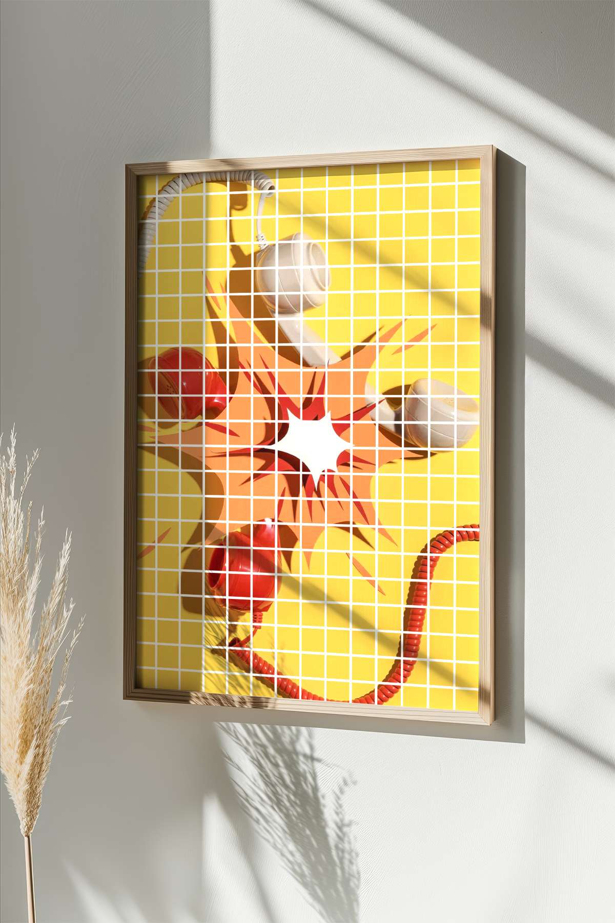 Quadro Decorativo Multicolor em Madeira Maciça - Arte Digital Emoldurada 33x48cm