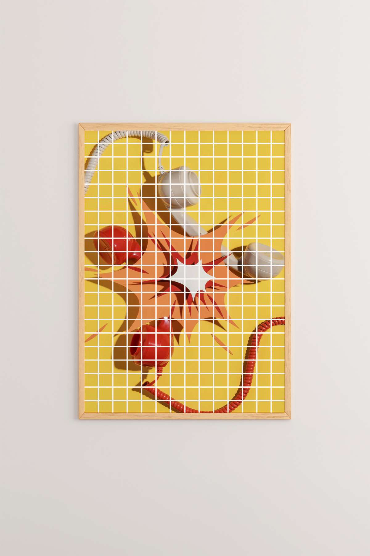 Quadro Decorativo Multicolor em Madeira Maciça - Arte Digital Emoldurada 33x48cm