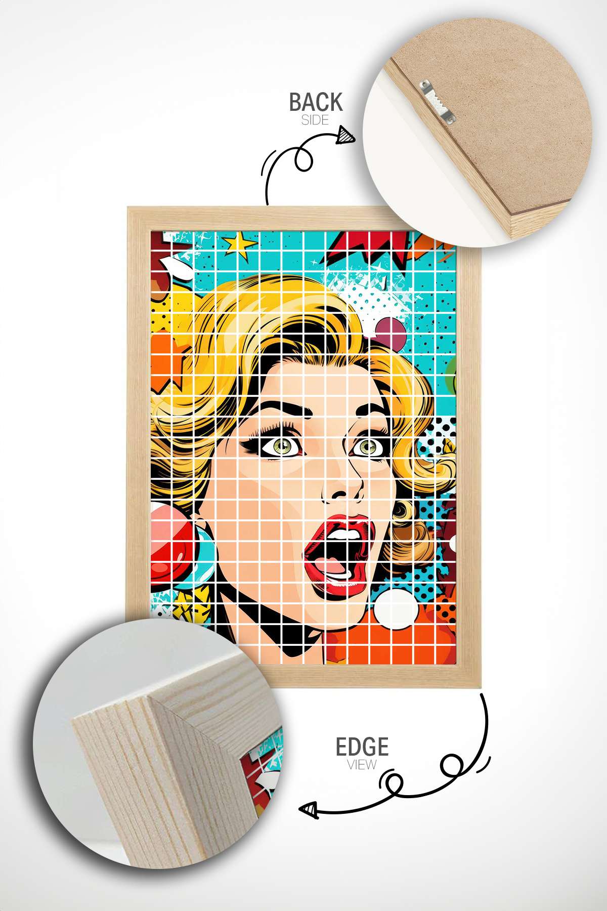 Quadro Decorativo Multicolor em Madeira Maciça - Impressão Digital Premium 33x48cm