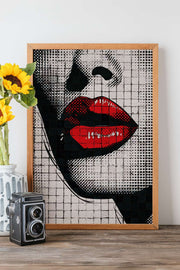 Quadro Decorativo Popmosaıc4 Multicolor - Pintura Emoldurada em Madeira Maciça 33x48cm