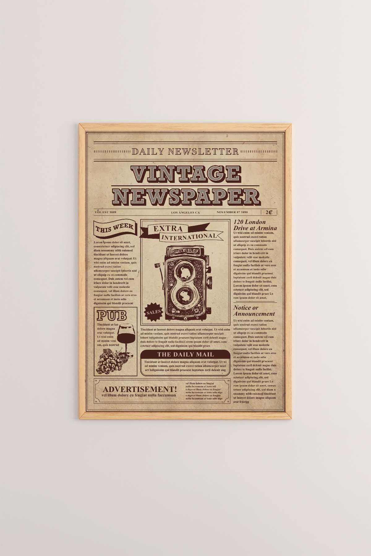 Quadro Decorativo Emoldurado Multicolor em Madeira Maciça - Impressão Digital 33x48cm