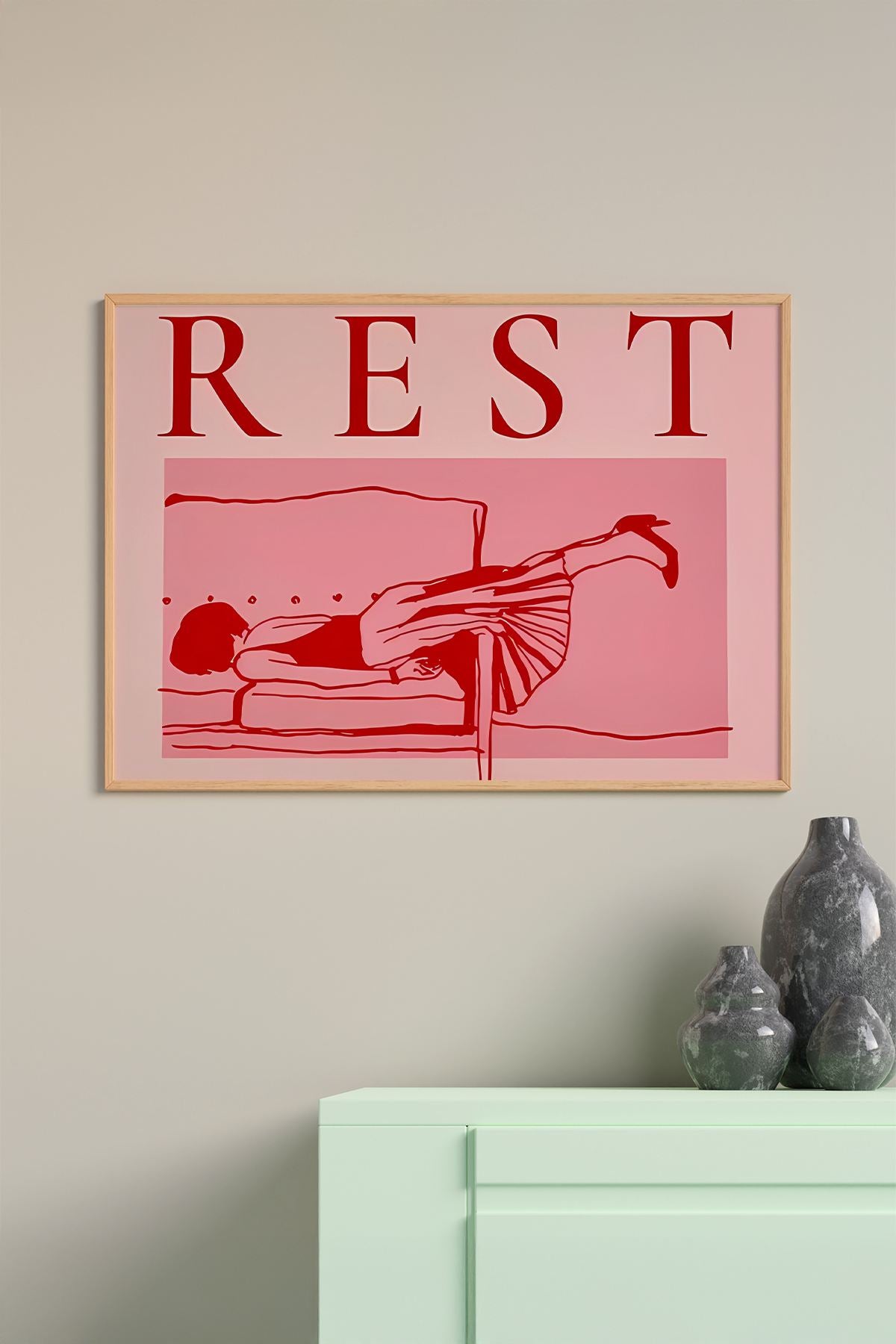 Quadro Decorativo Multicolor com Moldura de Madeira Maciça - Impressão Digital Premium 33x48cm