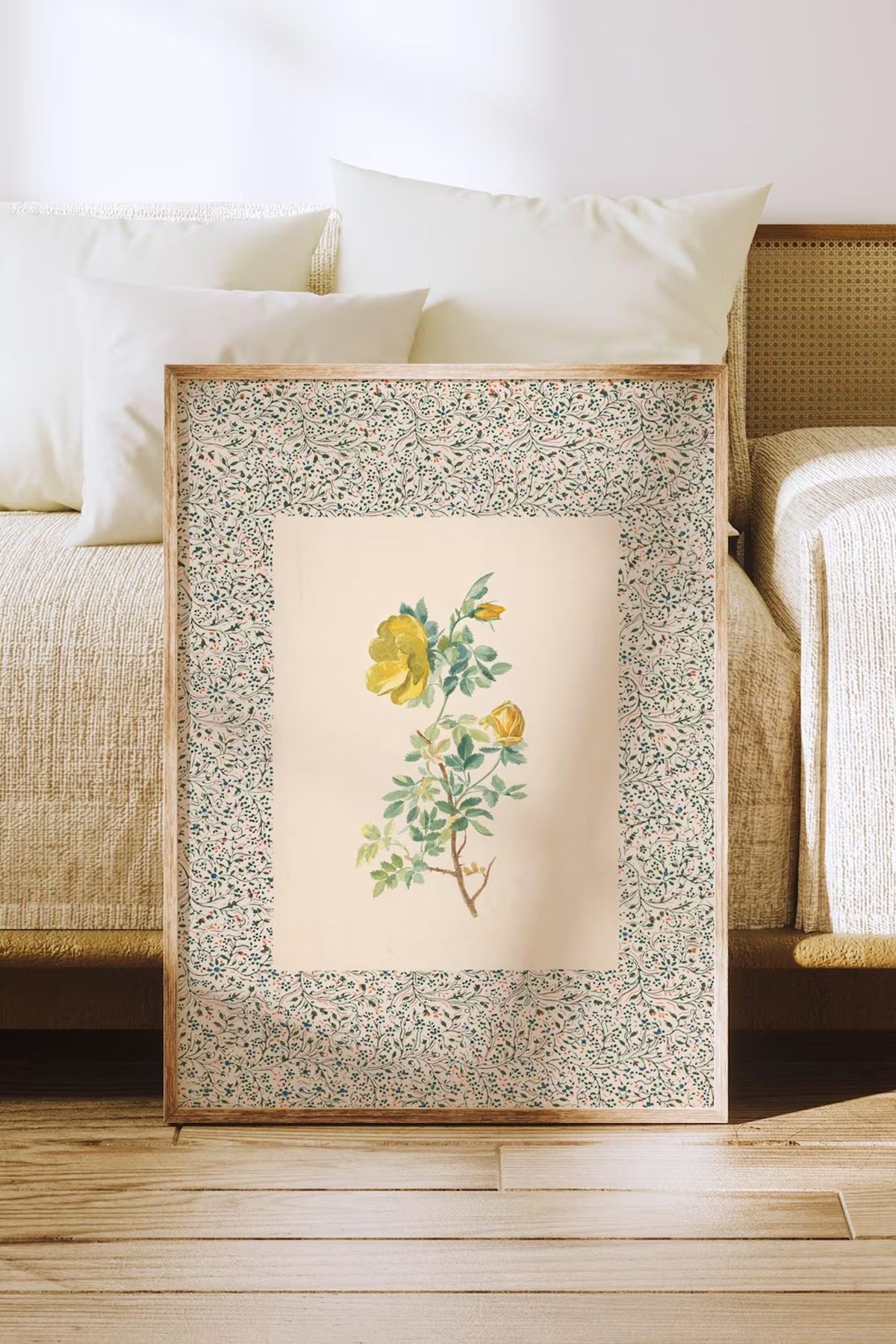 Quadro Decorativo Multicolor com Moldura de Madeira Maciça - 33x48cm - Impressão Digital em MDF