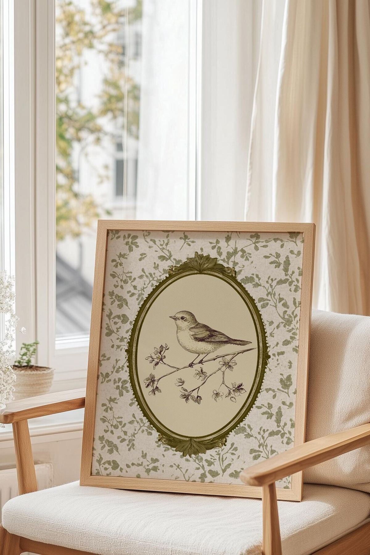 Quadro Decorativo Multicolor com Moldura de Madeira Maciça - Impressão Digital 33x48cm