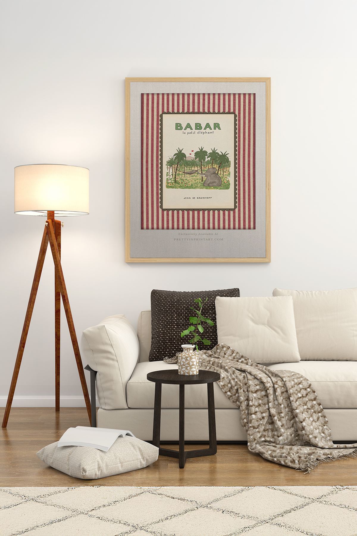 Quadro Decorativo Multicolor com Moldura de Madeira Maciça - 33x48cm - Impressão Digital em MDF