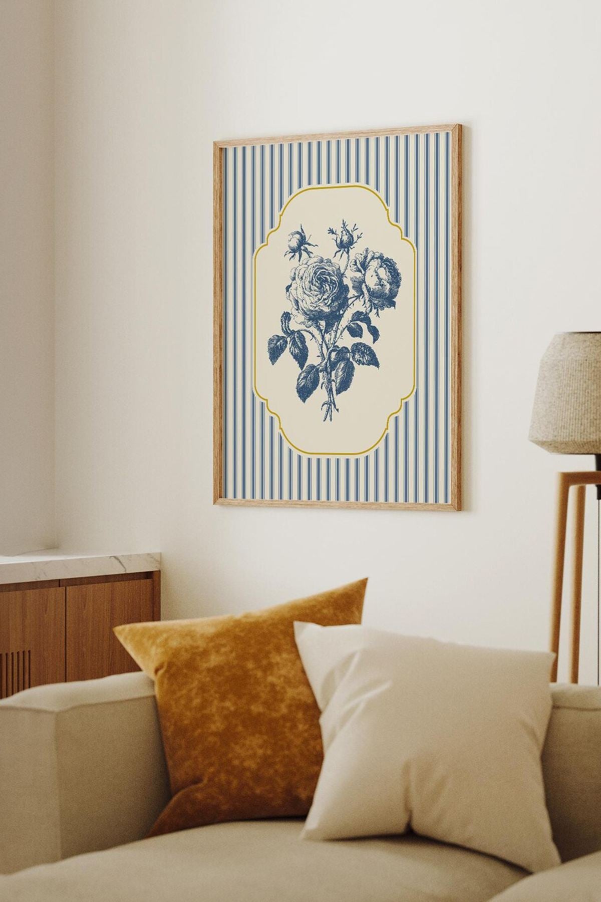 Quadro Decorativo Multicolor com Moldura de Madeira Maciça - 33x48cm - Impressão Digital em MDF