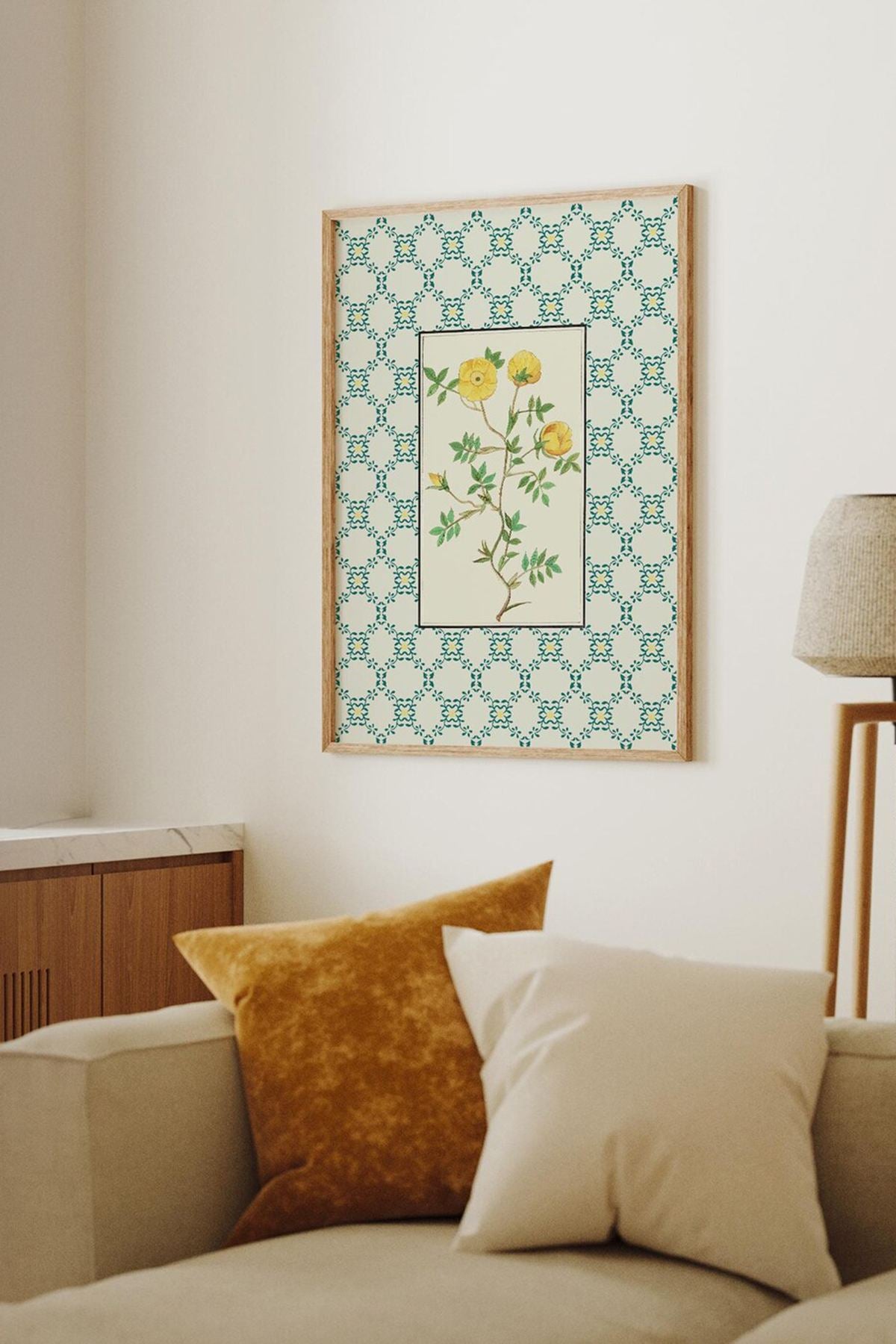 Quadro Decorativo Multicolor com Moldura de Madeira Maciça - Impressão Digital 33x48cm