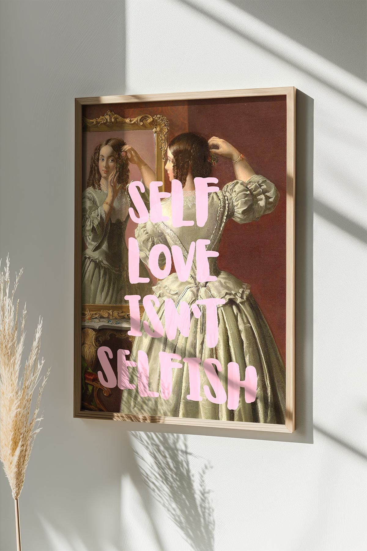 Quadro Decorativo Multicolor com Moldura de Madeira Maciça - 33x48cm - Impressão Digital Premium