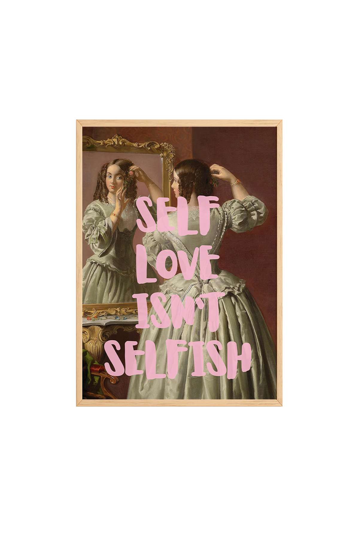 Quadro Decorativo Multicolor com Moldura de Madeira Maciça - 33x48cm - Impressão Digital Premium