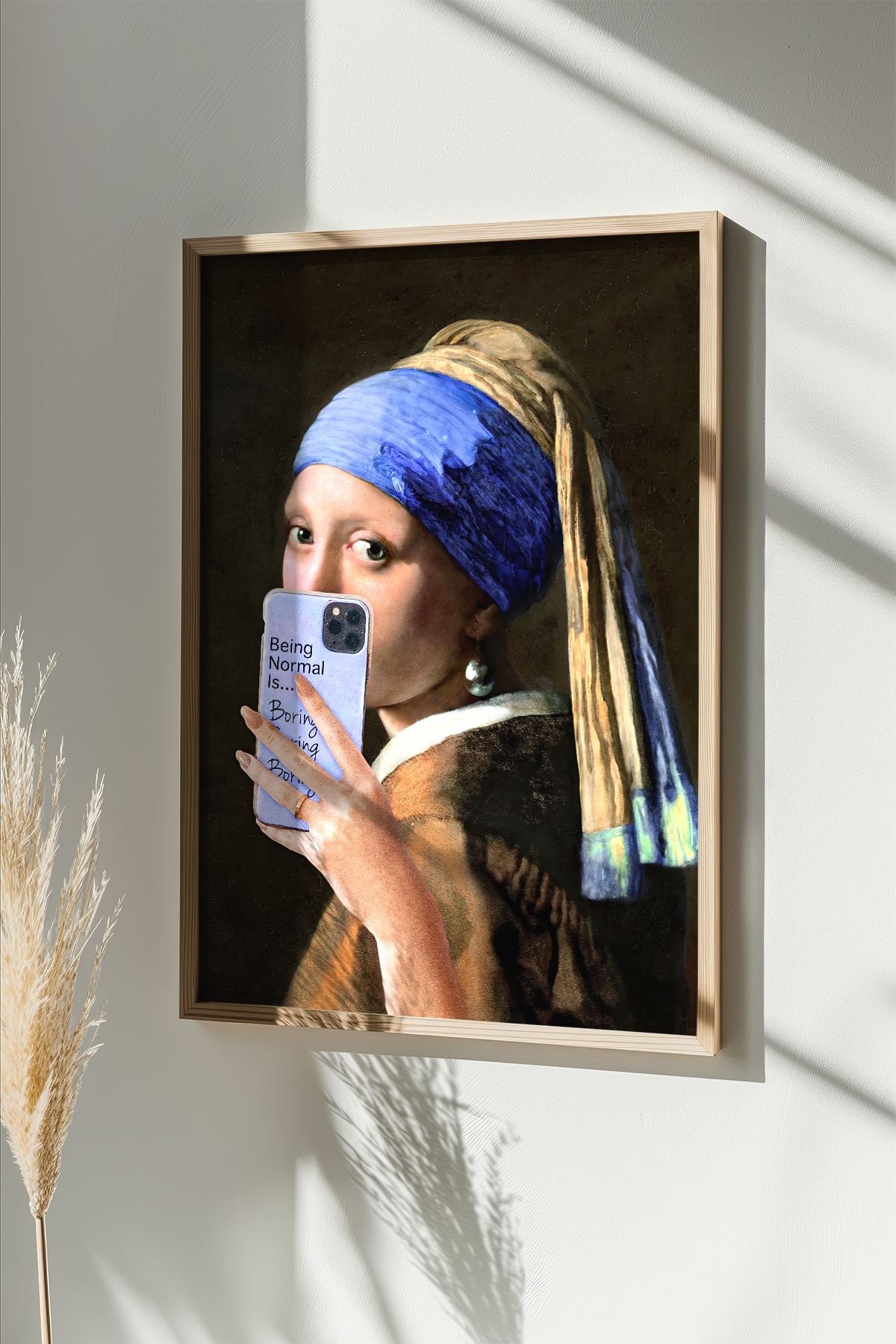 Quadro Decorativo Multicolor com Moldura de Madeira Maciça - 33x48cm - Impressão Digital em MDF