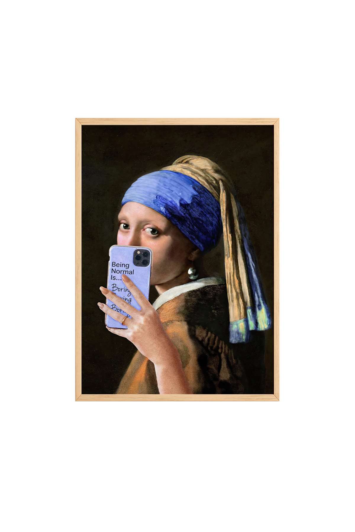 Quadro Decorativo Multicolor com Moldura de Madeira Maciça - 33x48cm - Impressão Digital em MDF