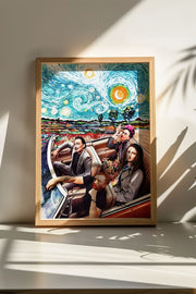 Quadro Decorativo Multicolor em Madeira Maciça - Arte Digital Emoldurada 33x48cm