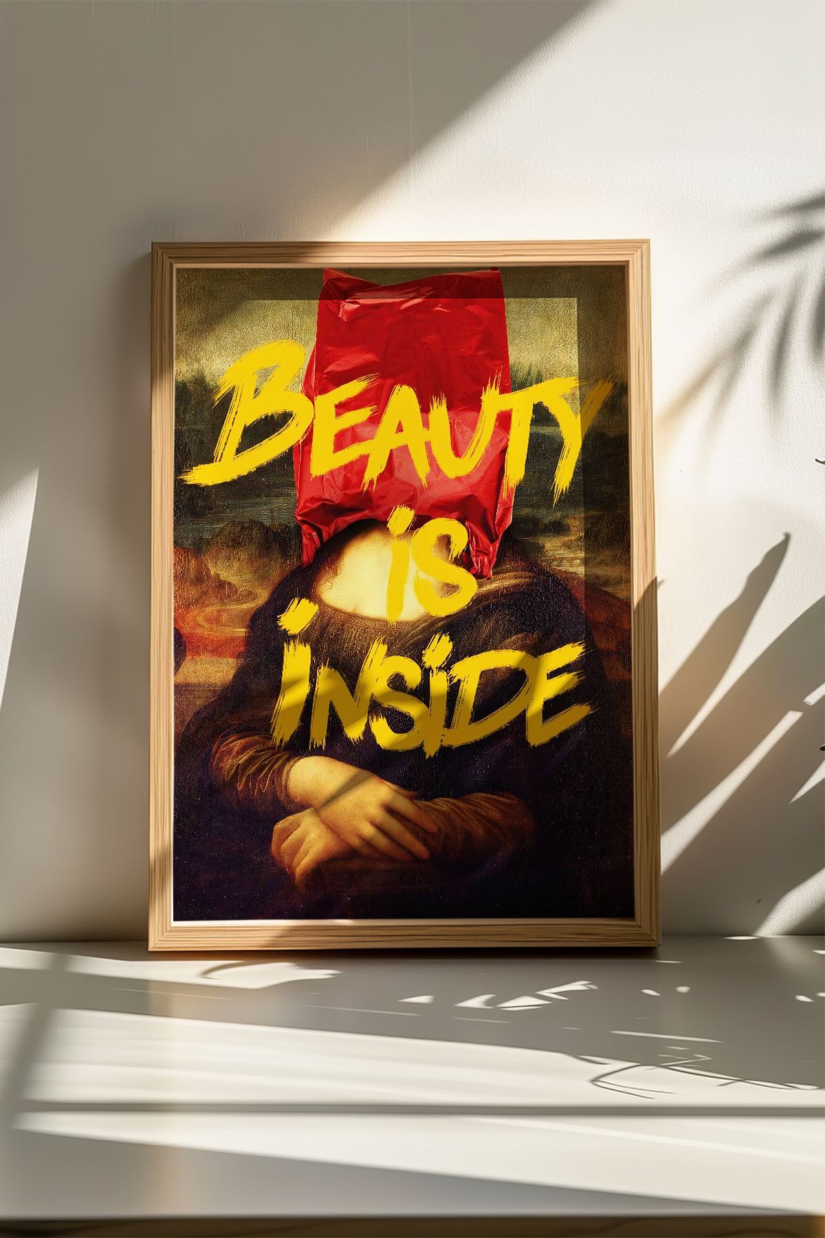 Quadro Decorativo Multicolor com Moldura de Madeira Maciça - 33x48cm - Impressão Digital em MDF