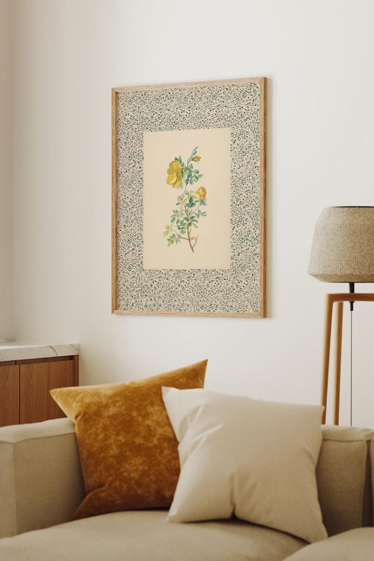 Quadro Decorativo Multicolor com Moldura de Madeira Maciça 50x70cm - Arte Digital Premium para Decoração de Interiores