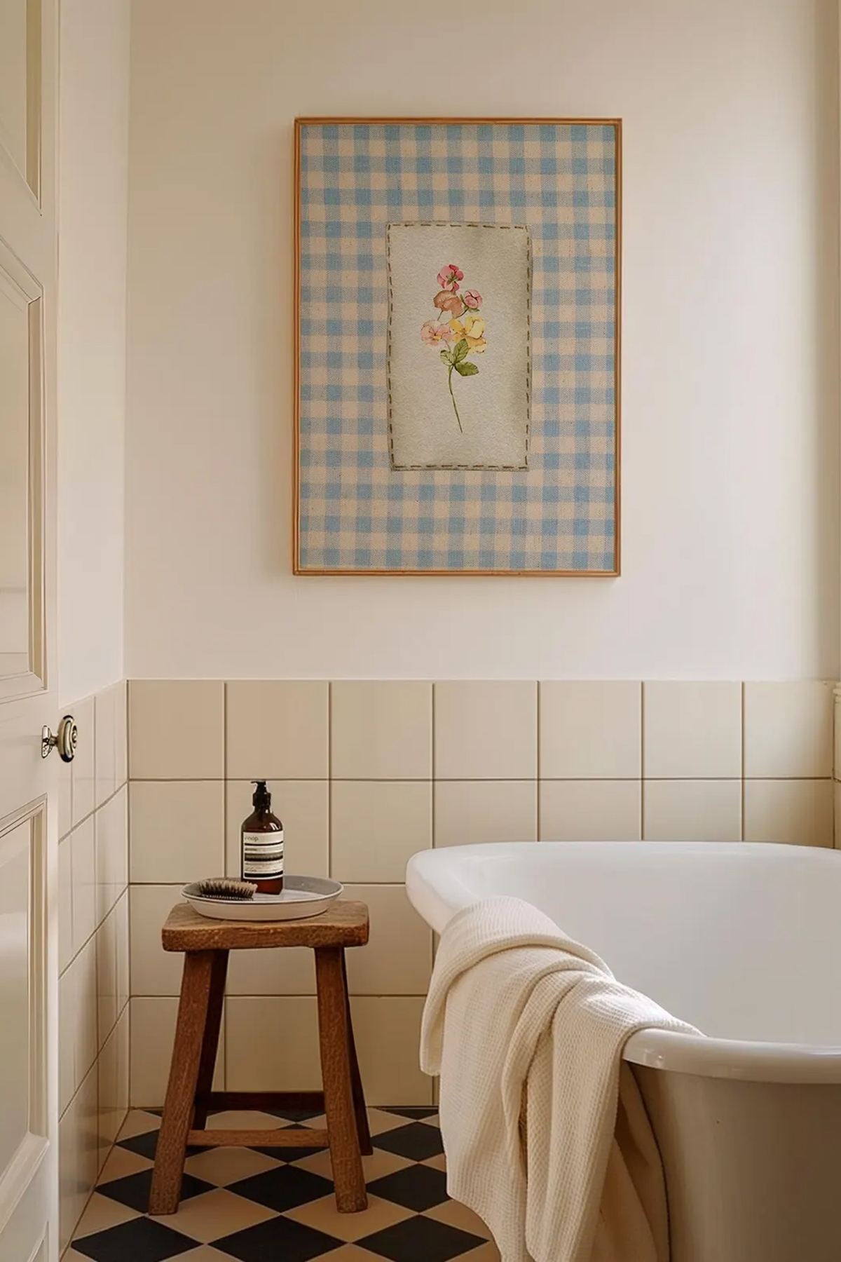 Quadro Decorativo Multicolor com Moldura de Madeira Maciça 50x70cm - Impressão Digital em MDF