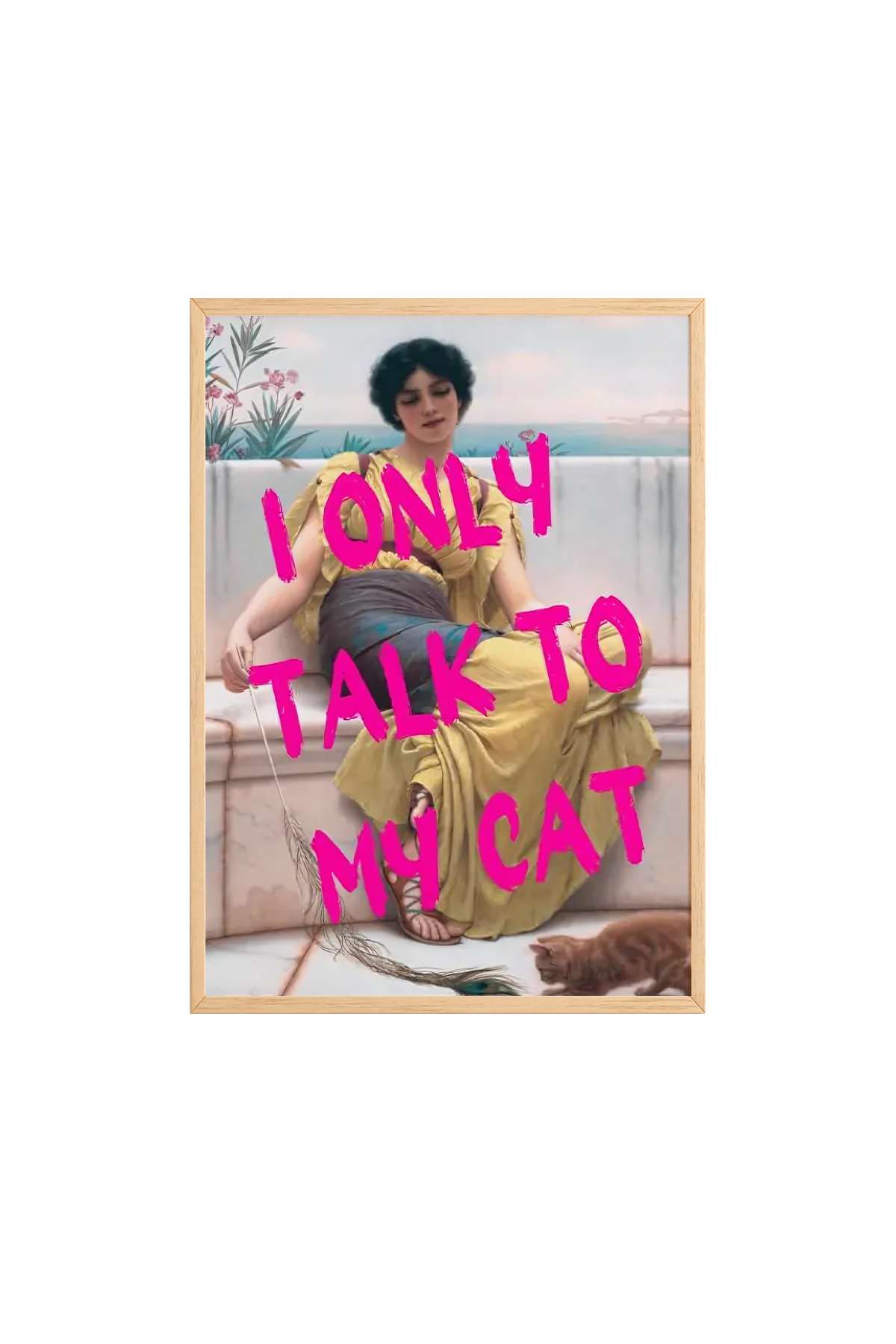 Quadro Decorativo Multicolor com Moldura de Madeira Maciça 50x70cm - Impressão Digital Premium