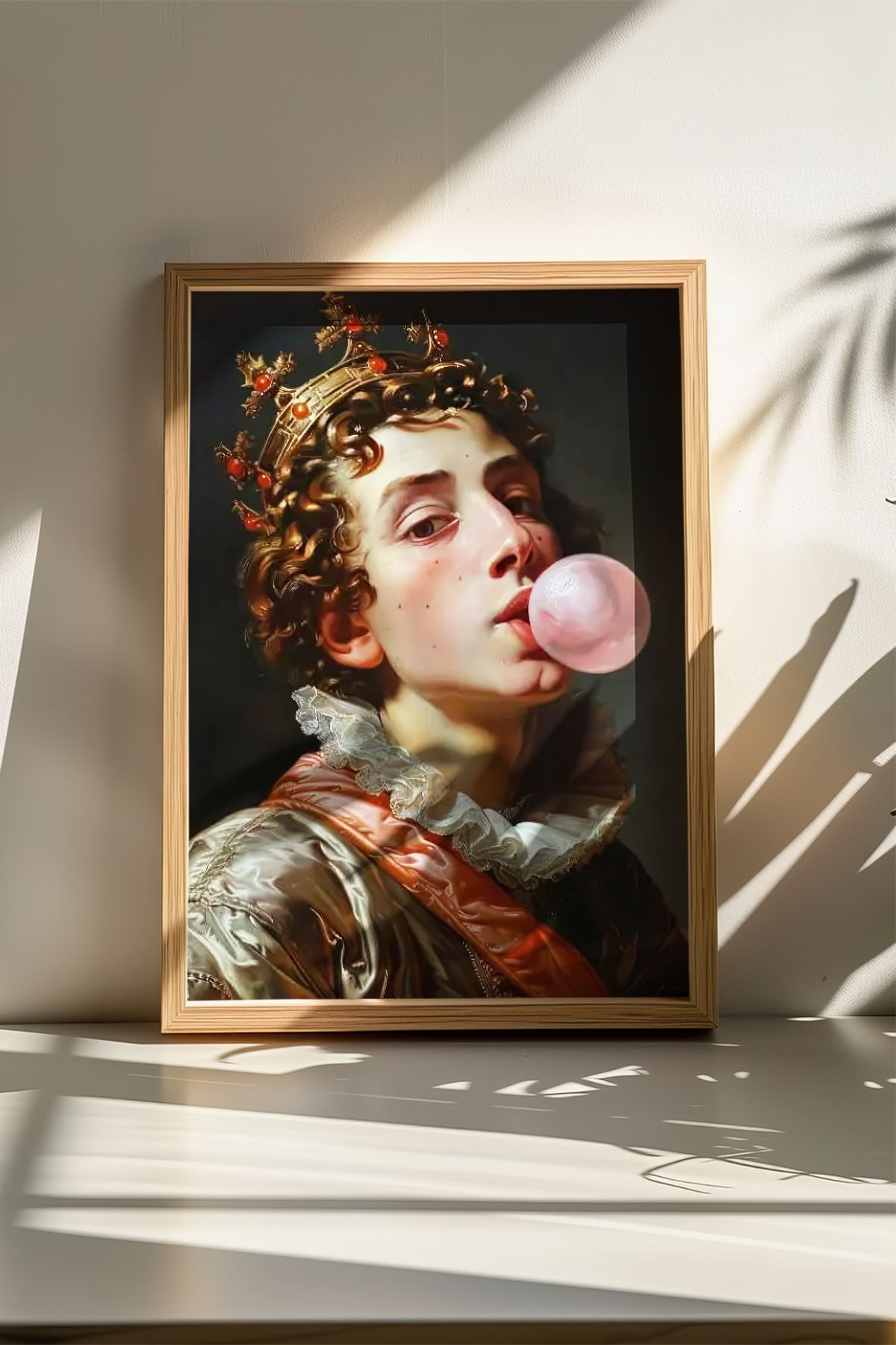 Quadro Decorativo Multicolor com Moldura de Madeira Maciça 50x70cm - Arte Digital Premium para Decoração de Interiores