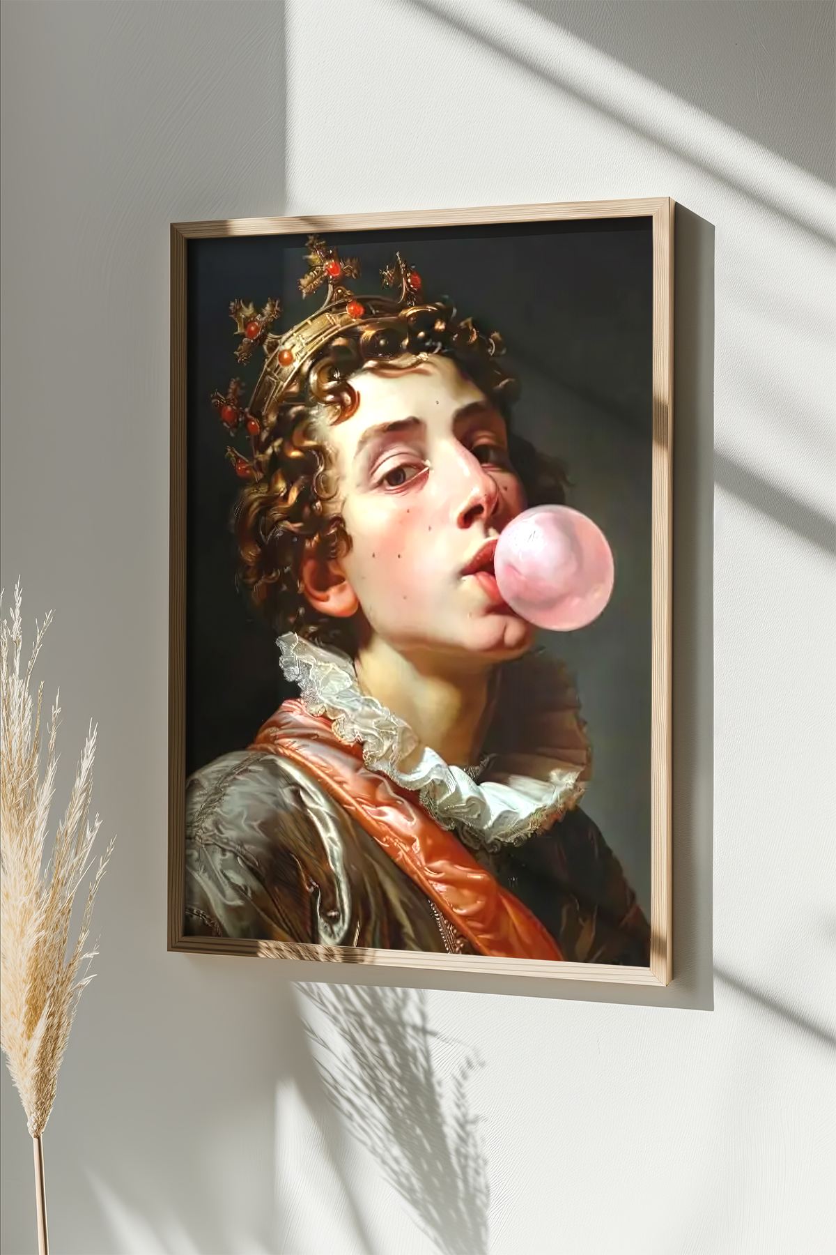 Quadro Decorativo Multicolor com Moldura de Madeira Maciça 50x70cm - Arte Digital Premium para Decoração de Interiores