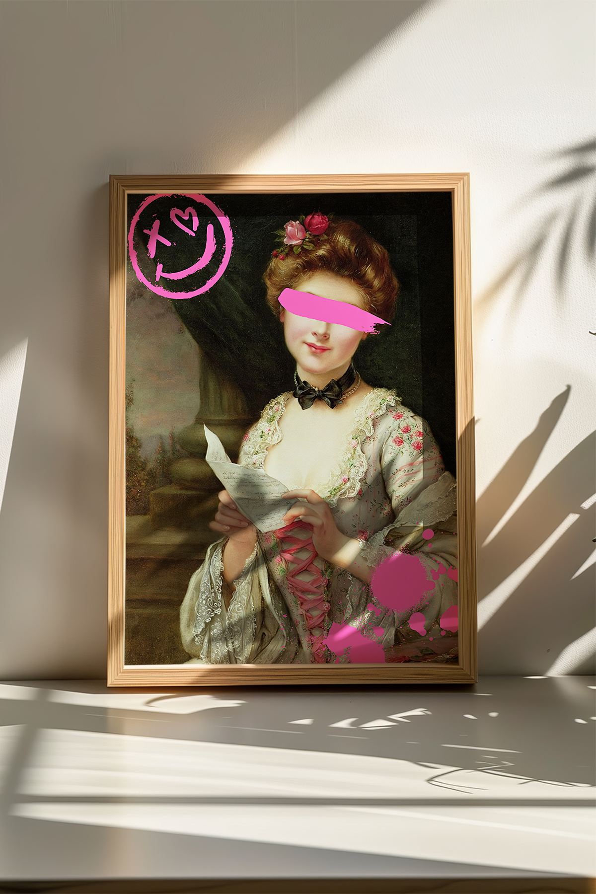 Quadro Decorativo Multicolor em Madeira Maciça 50x70cm - Arte Digital Emoldurada