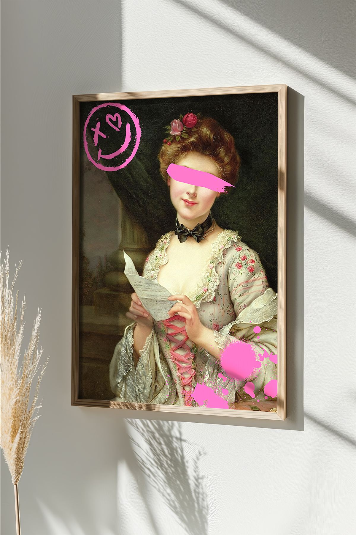 Quadro Decorativo Multicolor em Madeira Maciça 50x70cm - Arte Digital Emoldurada