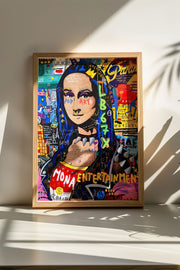 Quadro Decorativo Multicolor em Madeira Maciça 50x70cm - Arte Digital Emoldurada