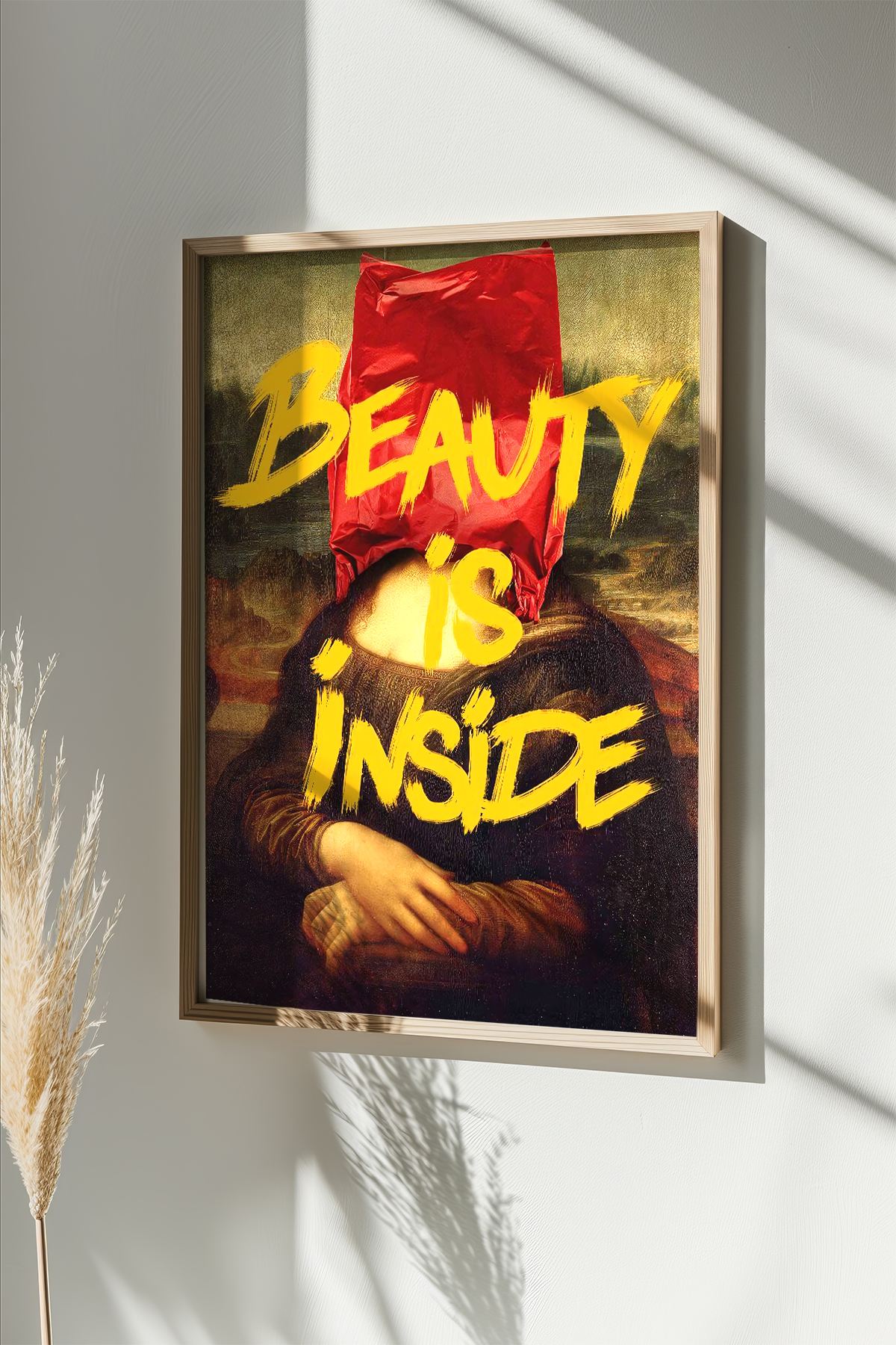 Quadro Decorativo Multicolor com Moldura de Madeira Maciça 50x70cm - Arte Digital Premium para Decoração de Interiores