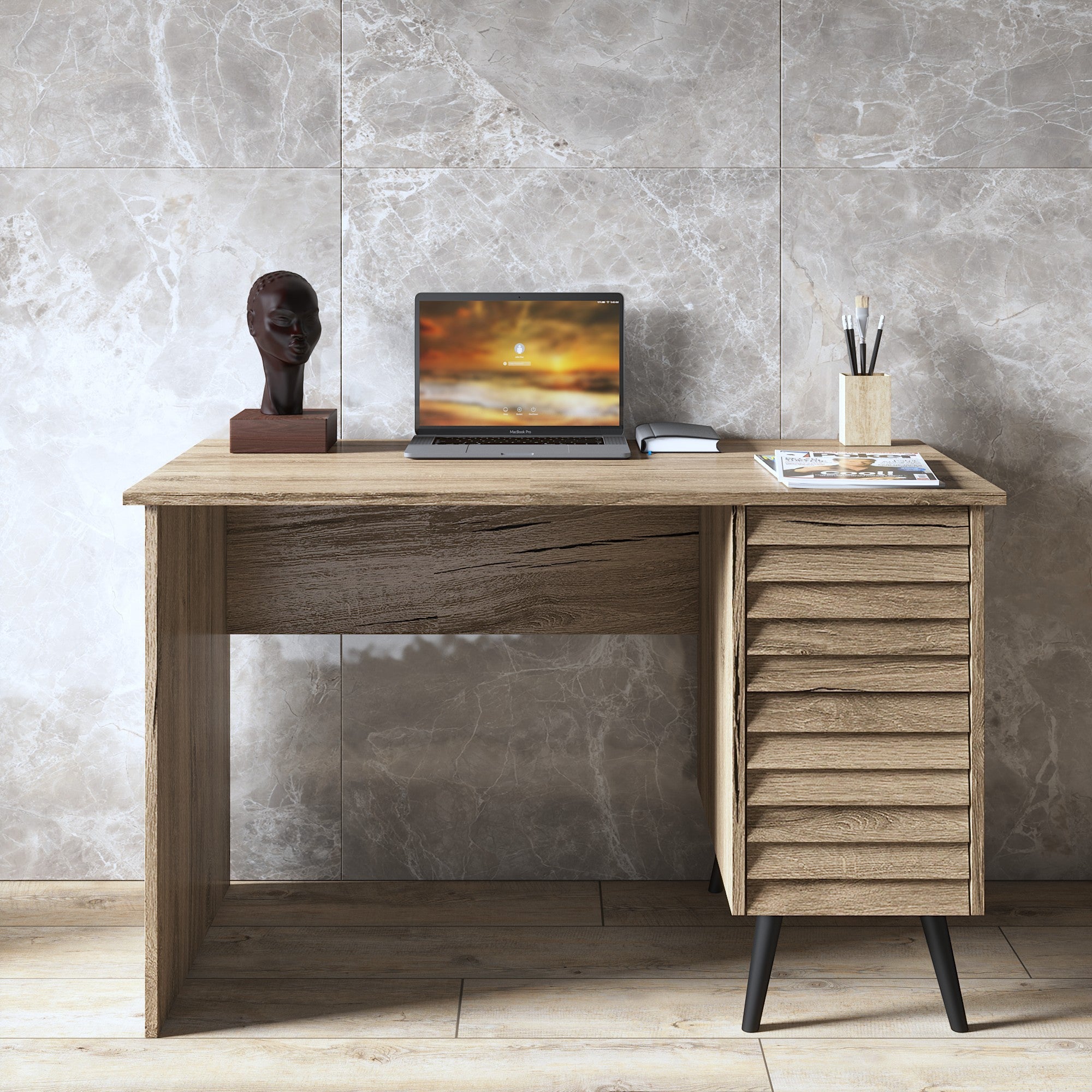 Secretária de Estudo – 120 cm x 75 cm x 60 cm – Nogueira – Aglomerado