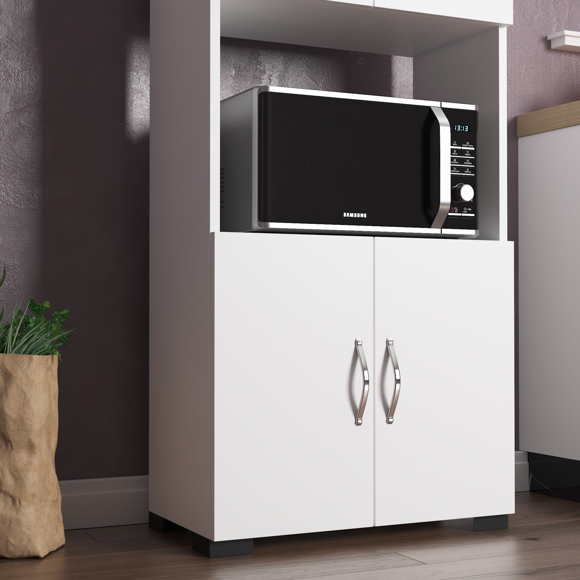 Armário multiuso – 59.5 cm x 143 cm x 32 cm – Branco – Aglomerado