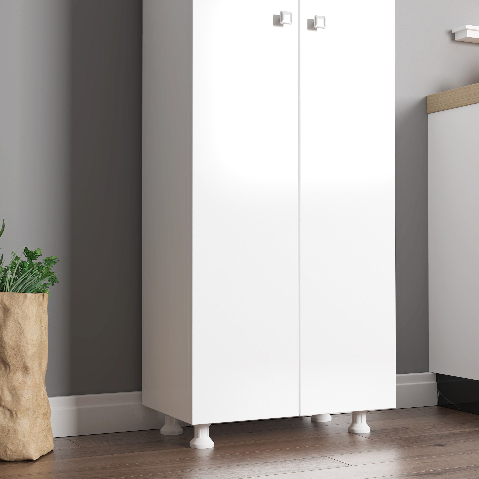 Armário multiusos – 49cm x 174cm x 29cm – Branco – Chipboard