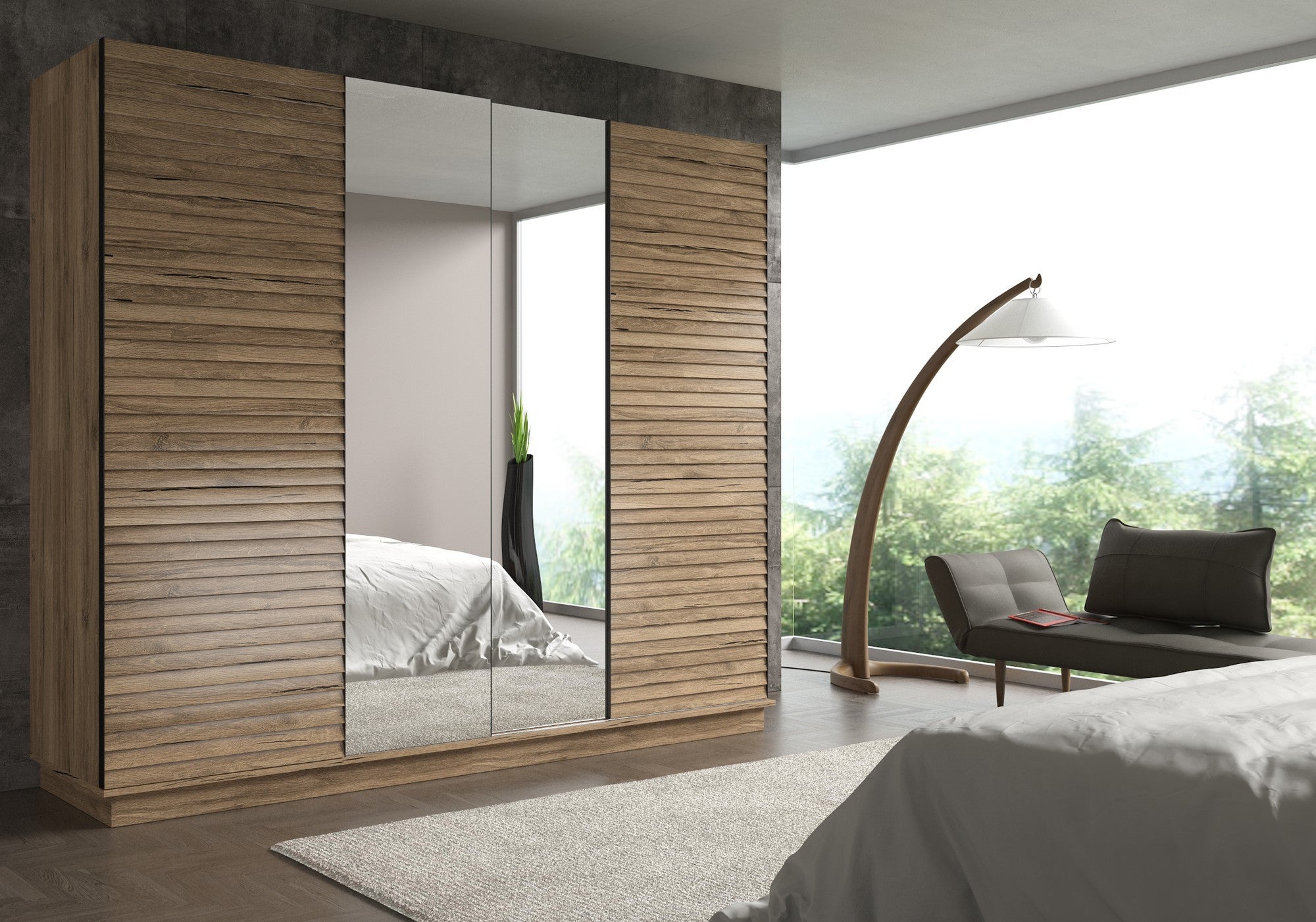 Guarda-roupa – 240cm x 213cm x 66cm – Noz – Painel de chipboard