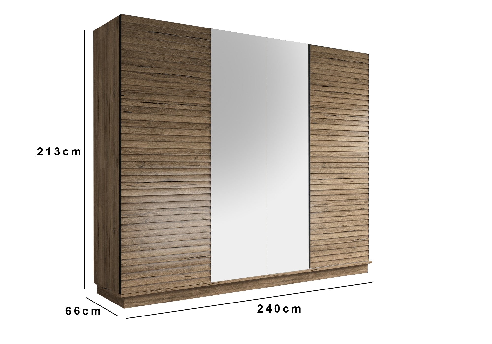 Guarda-roupa – 240cm x 213cm x 66cm – Noz – Painel de chipboard
