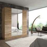 Guarda-roupa de chipboard – 180 cm x 200 cm x 59 cm – Cor de Noz
