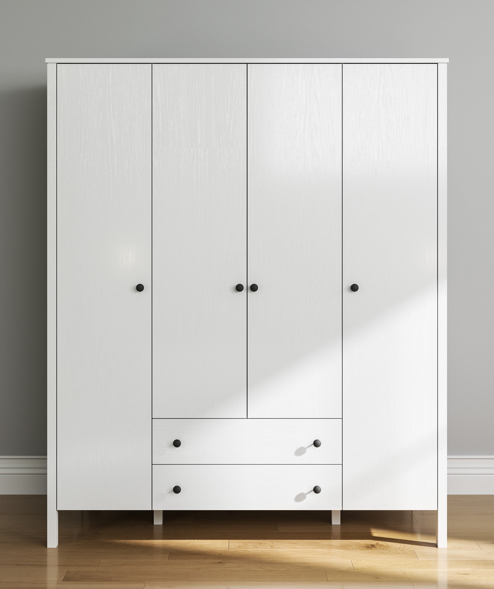 Guarda-roupa de madeira – 160 cm x 194,8 cm x 57 cm – Branco