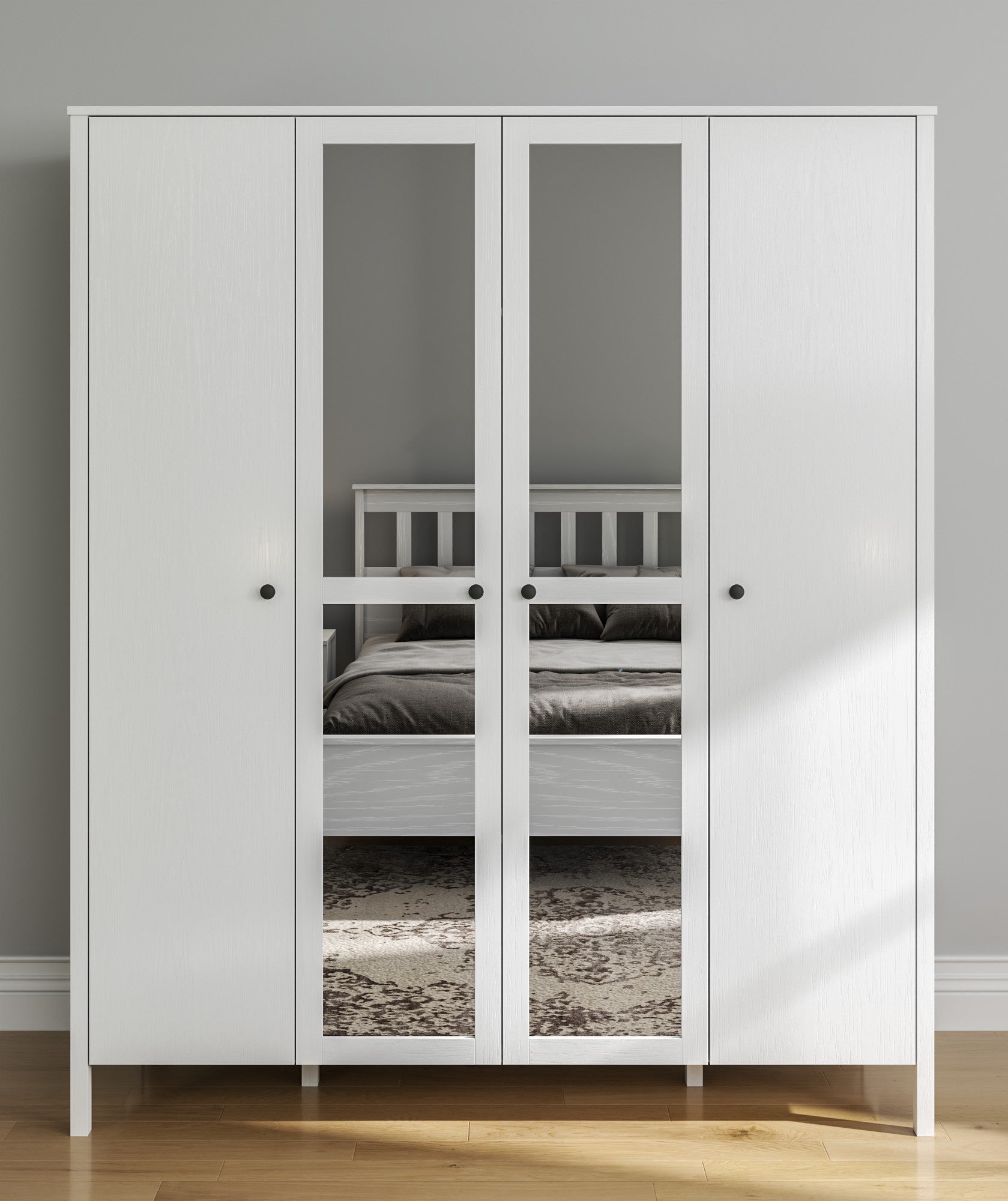 Guarda-roupa de madeira – 180,8 cm x 215 cm x 59 cm – Branco