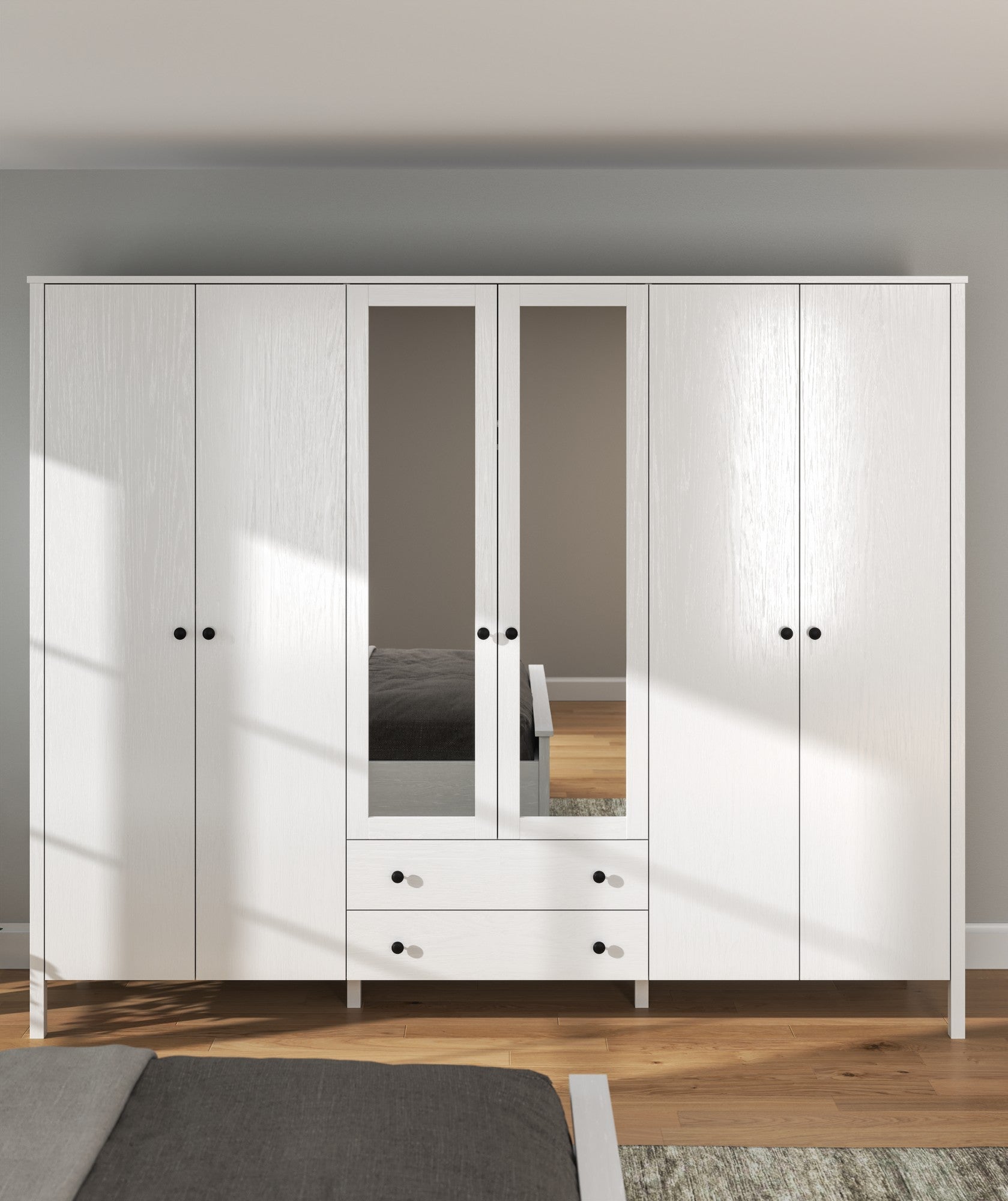 Guarda-roupa de madeira – 240cm x 195cm x 57cm – Branco