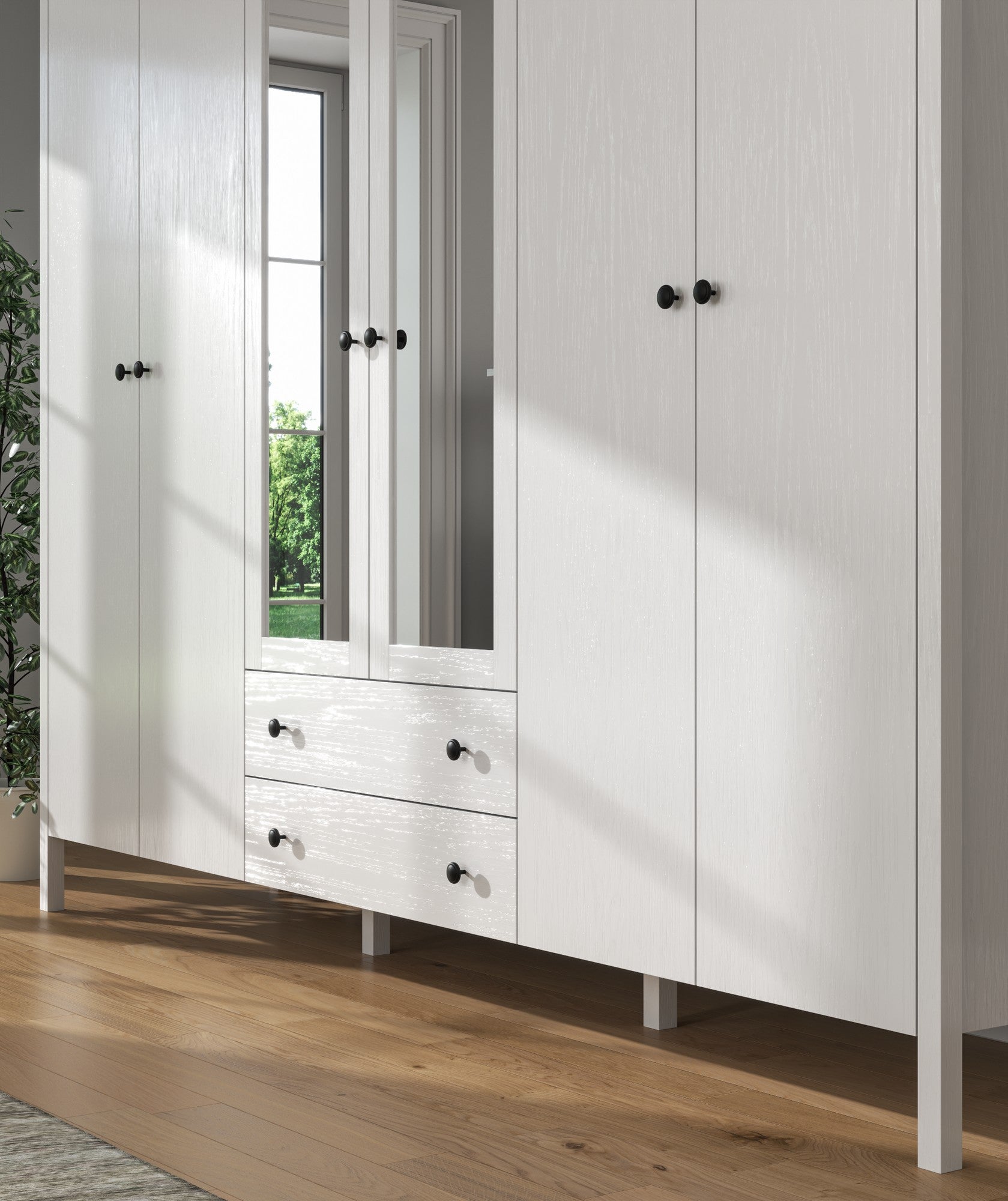 Guarda-roupa de madeira – 240cm x 195cm x 57cm – Branco