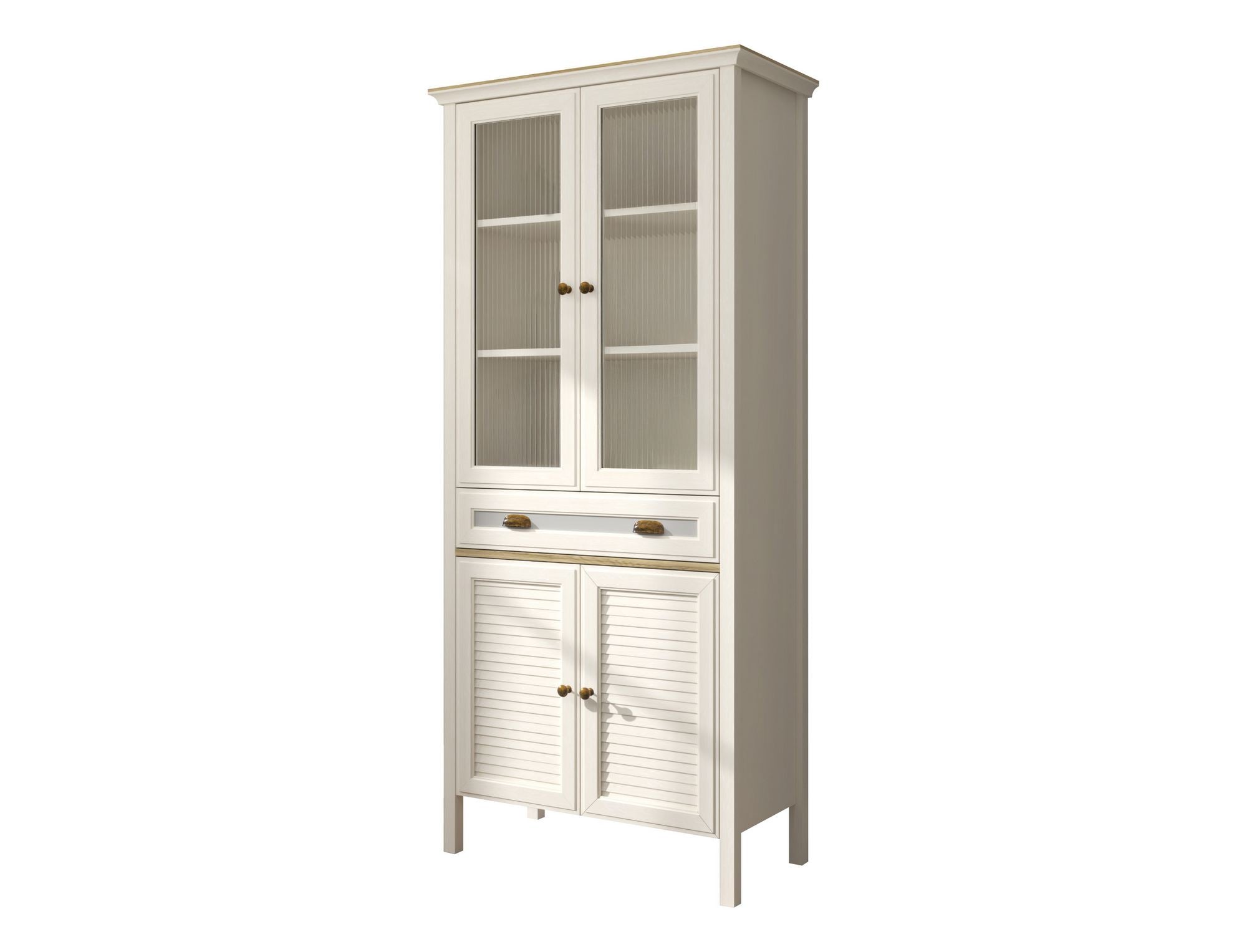 Armário Multiusos de 194cm com Prateleiras Ajustáveis e Acabamento em Melamina - Disponível em Creme, Carvalho e Cinzento