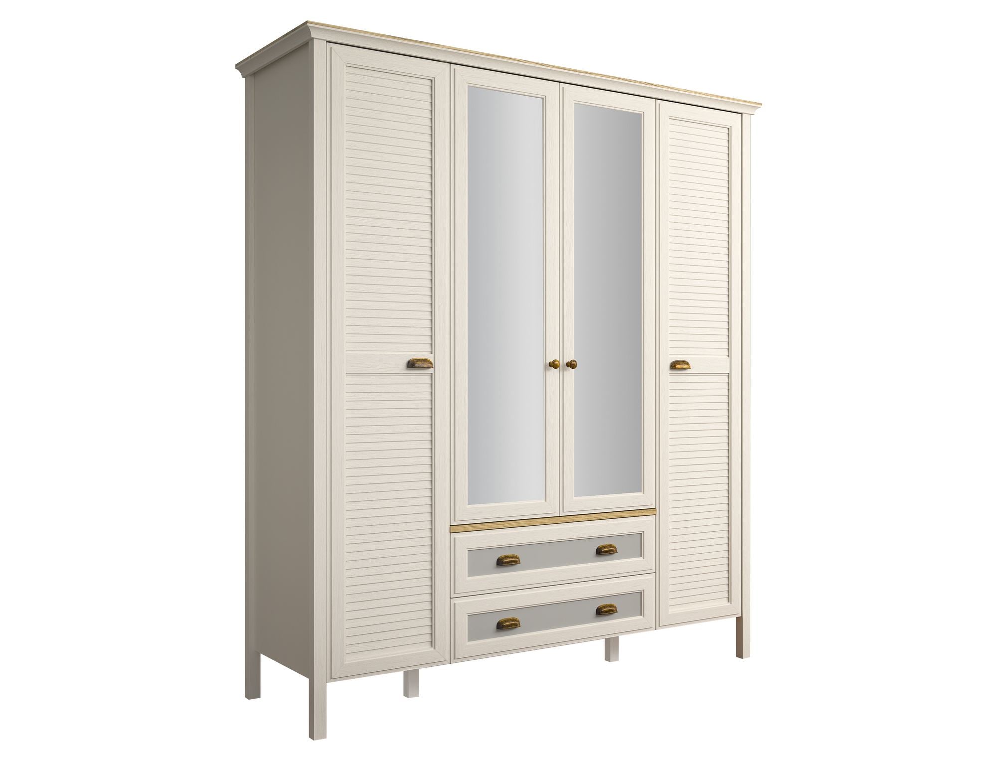 Roupeiro Moderno de 3 Cores com Múltiplas Prateleiras e Fixação à Parede - 165cm de Largura