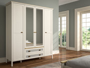 Roupeiro Moderno de 3 Cores com Múltiplas Prateleiras e Fixação à Parede - 186cm de Largura