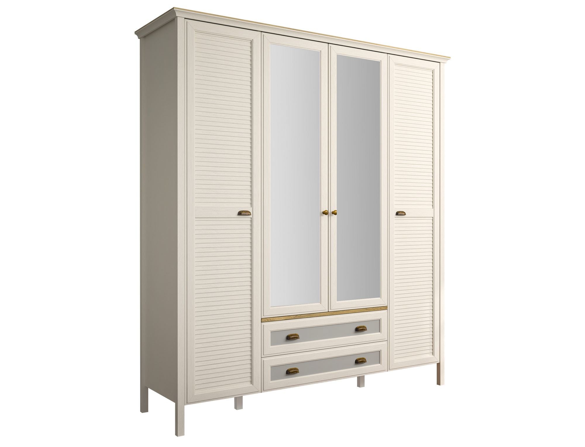 Roupeiro Moderno de 3 Cores com Múltiplas Prateleiras e Fixação à Parede - 186cm de Largura